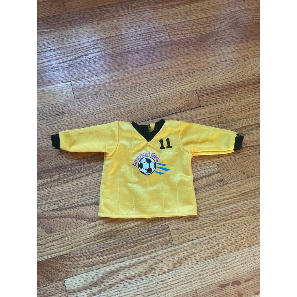 American Girl Doll Soccer Jersey Shirt Yellow Black Trim